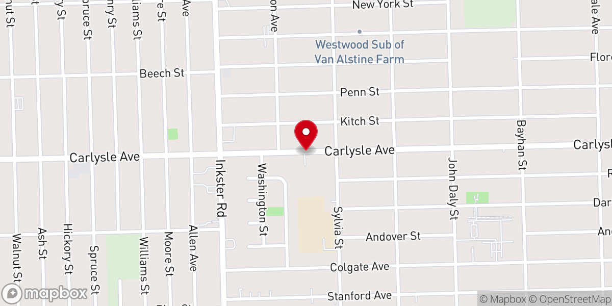 Map showing location of Amity Baptist Church