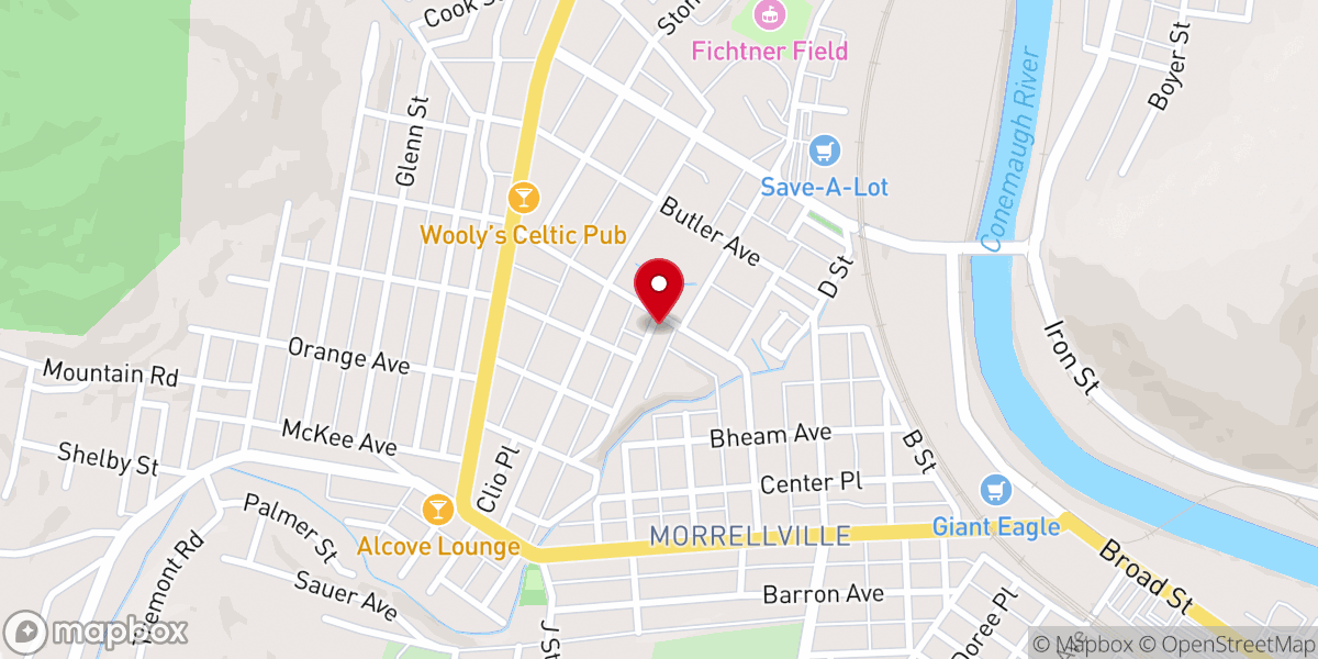 Map showing location of Bethany Presbyterian Church