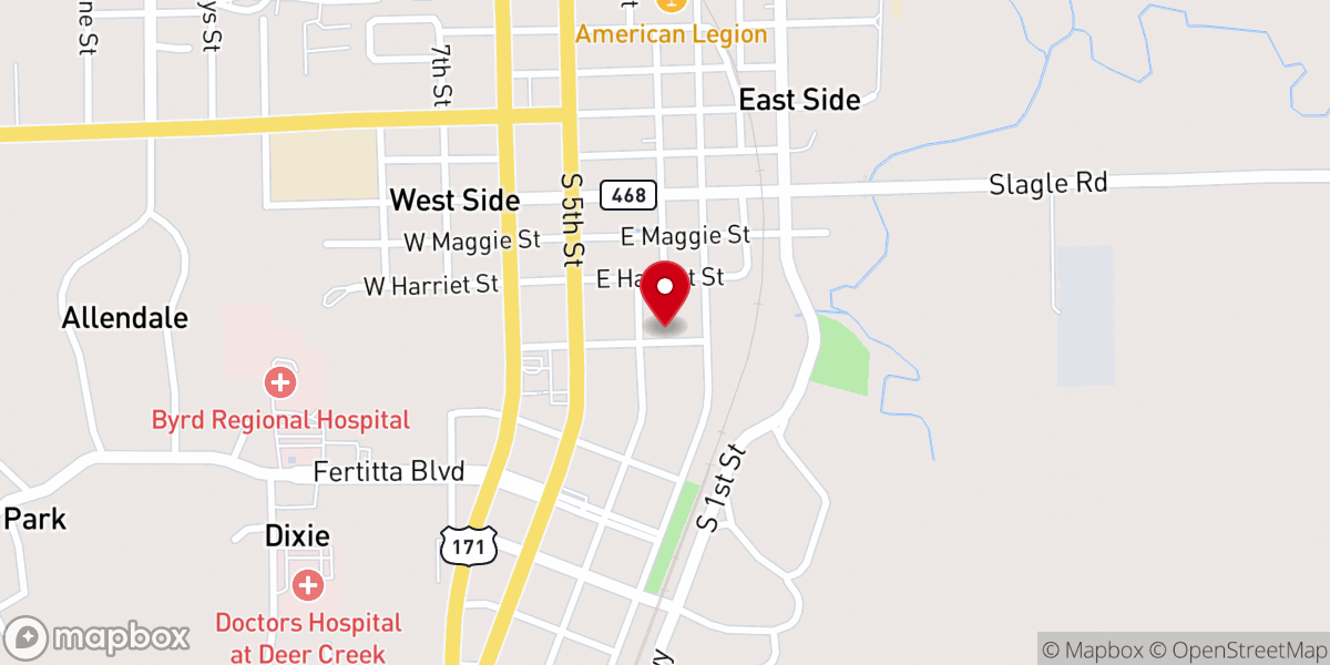 Map showing location of Power Source Christian Center