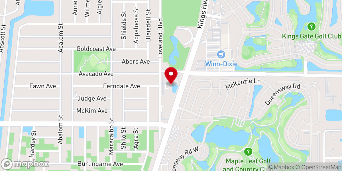 Map showing location of Port Charlotte Seventh-Day Adventist Church