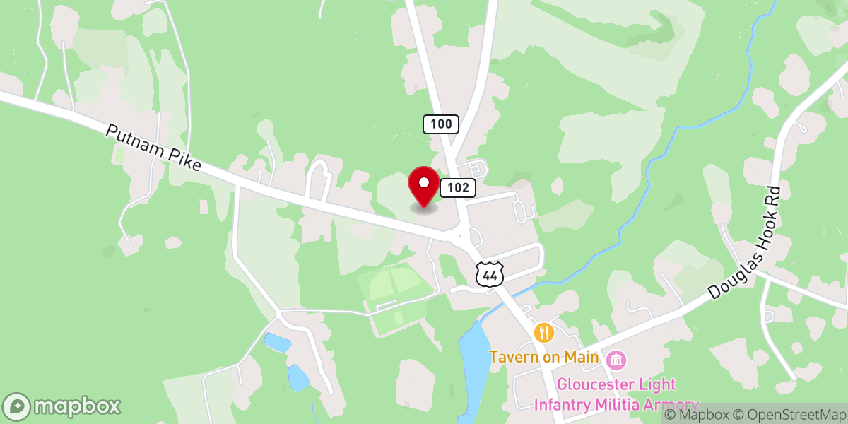 Map showing location of Chepachet Free Will Baptist