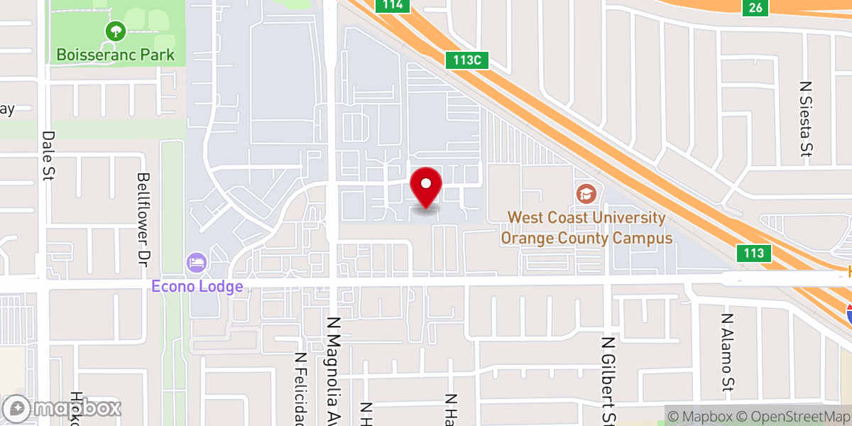 Map showing location of Mariners Church Anaheim