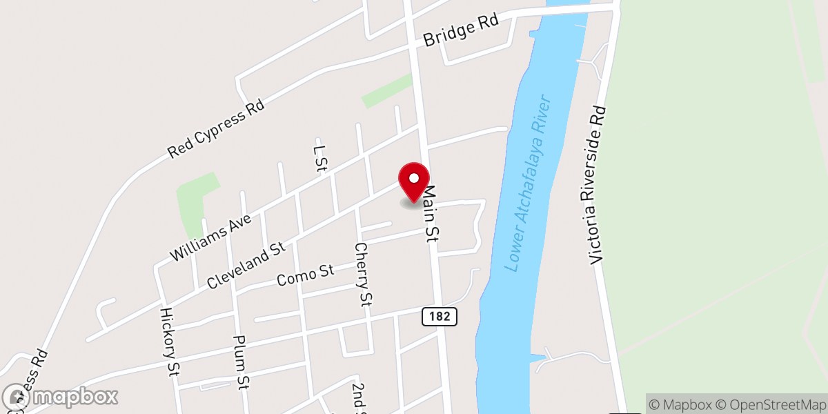 Map showing location of First Baptist Church-Patterson