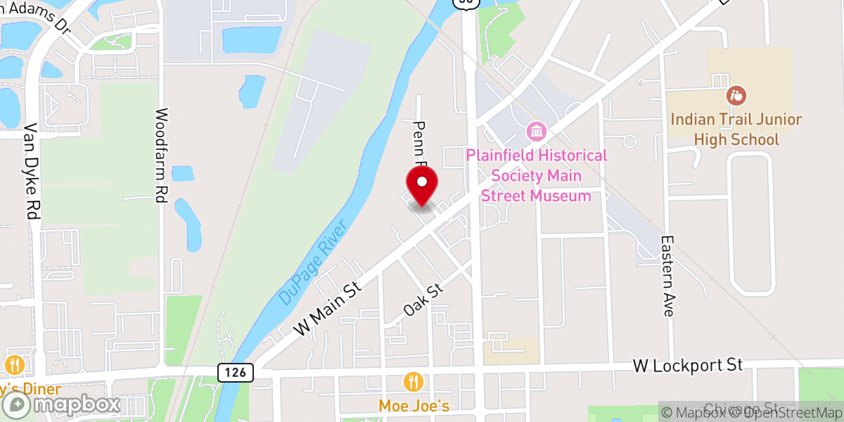 Map showing location of Peace Lutheran Church
