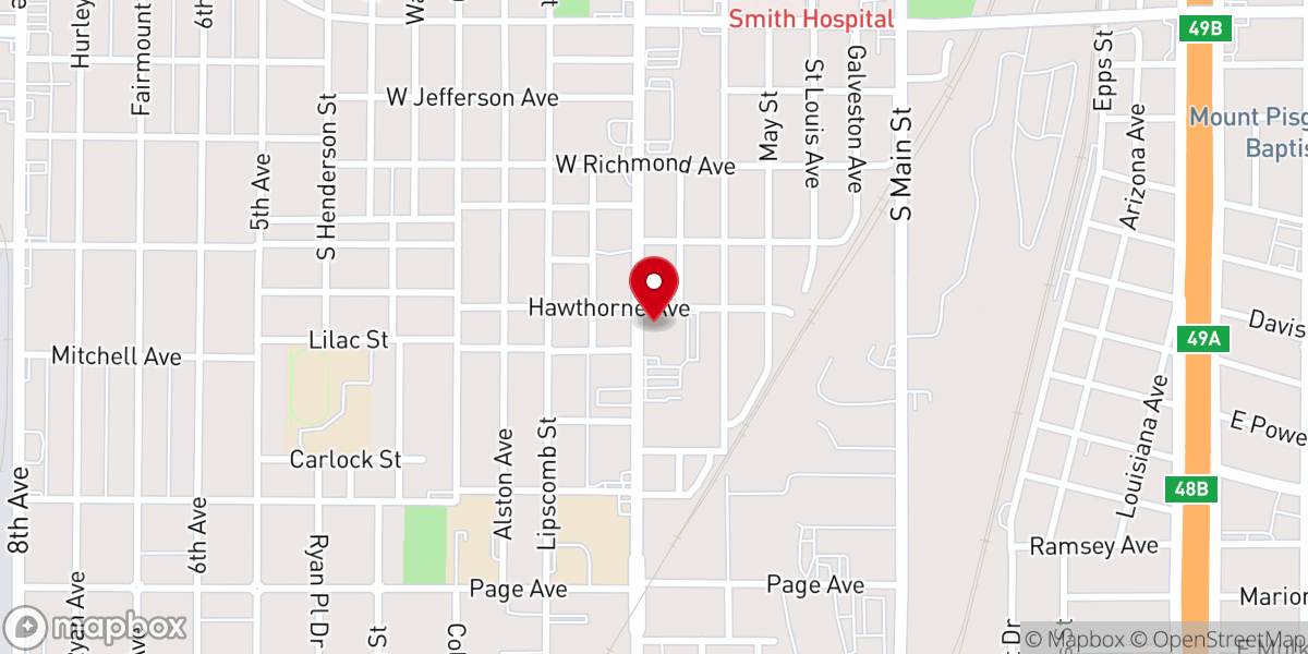 Map showing location of Southside Church of Christ