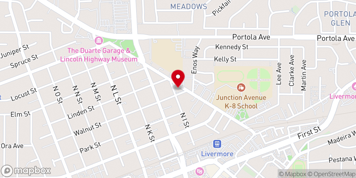 Map showing location of Victory Baptist Church