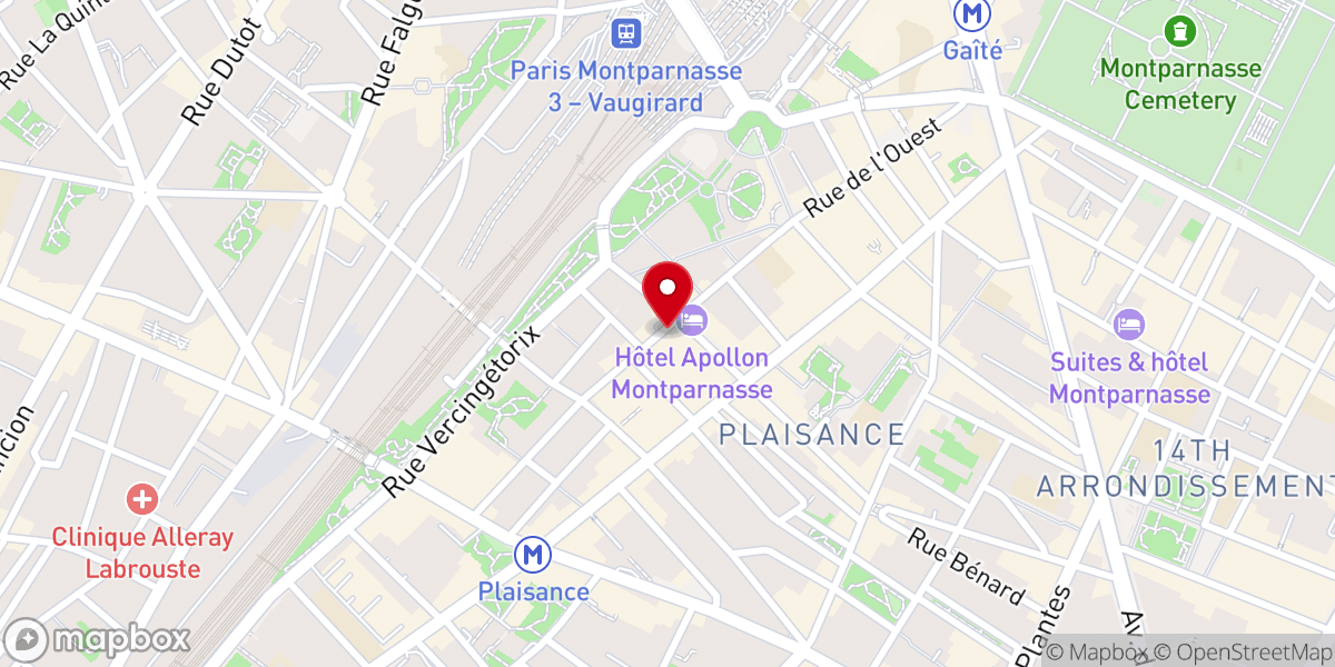 Map showing location of Eglise Protestante de Montparnasse-Plaisance