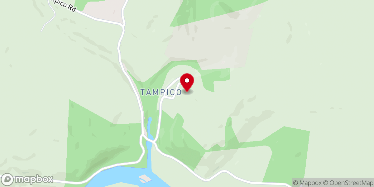Map showing location of Tampico Baptist Church