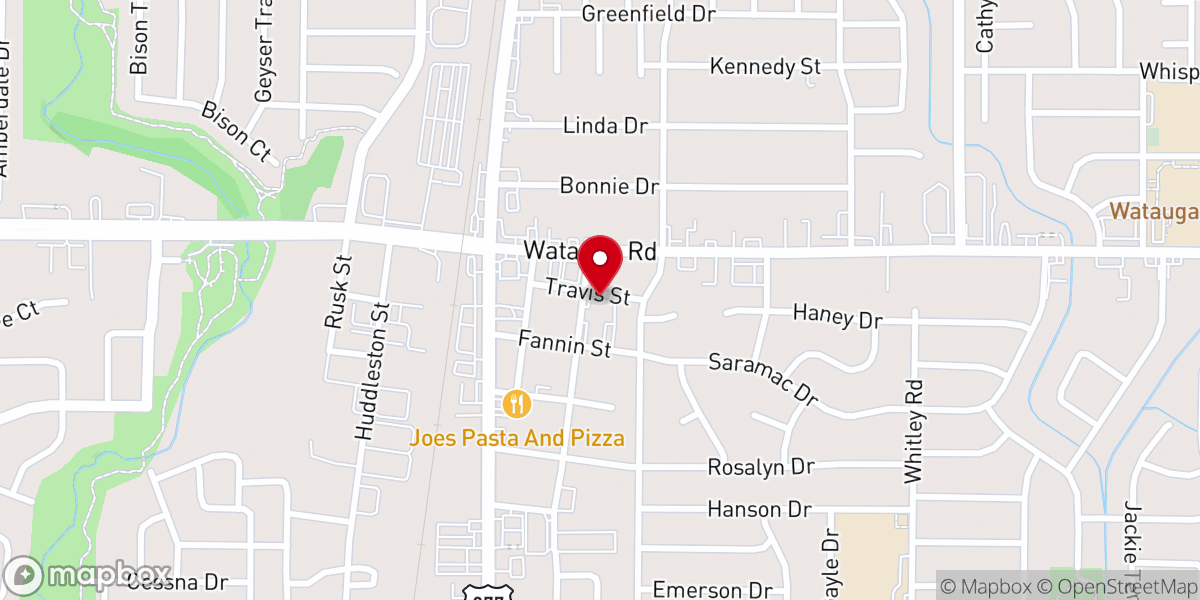 Map showing location of First Baptist Watauga
