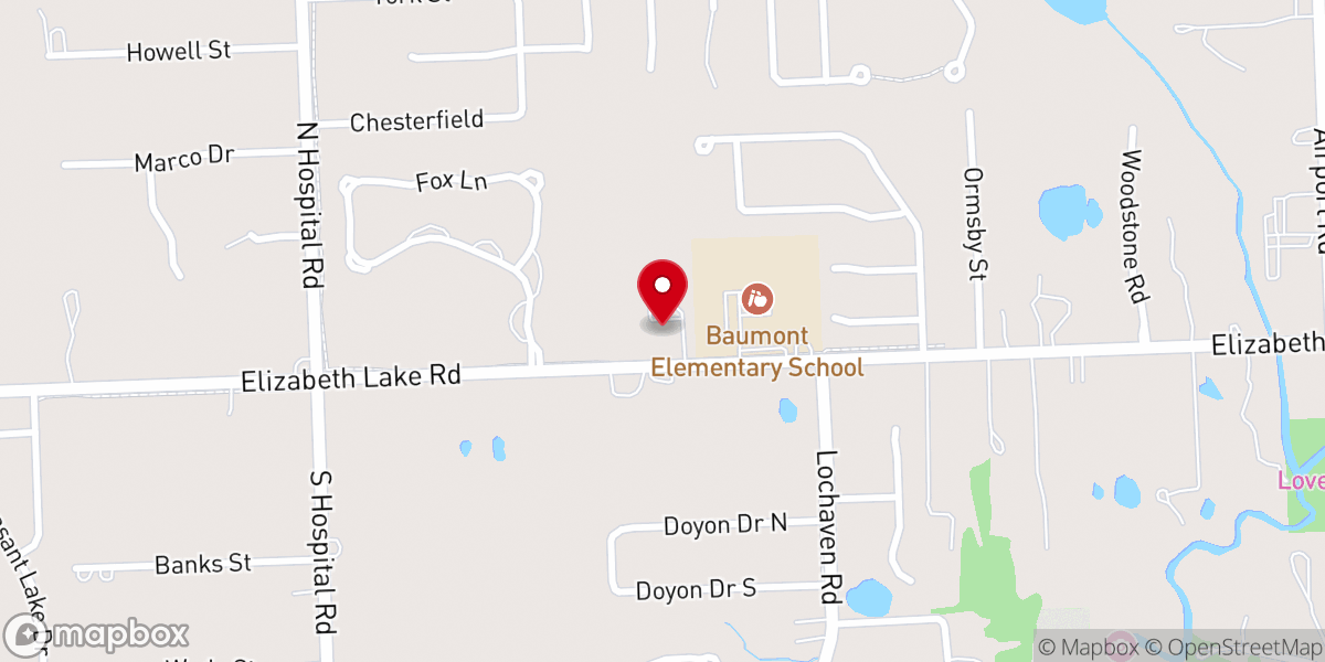 Map showing location of Bethel United Church of Christ