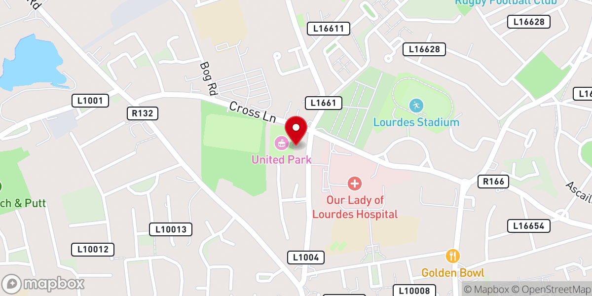 Map showing location of Drogheda United Football Club
