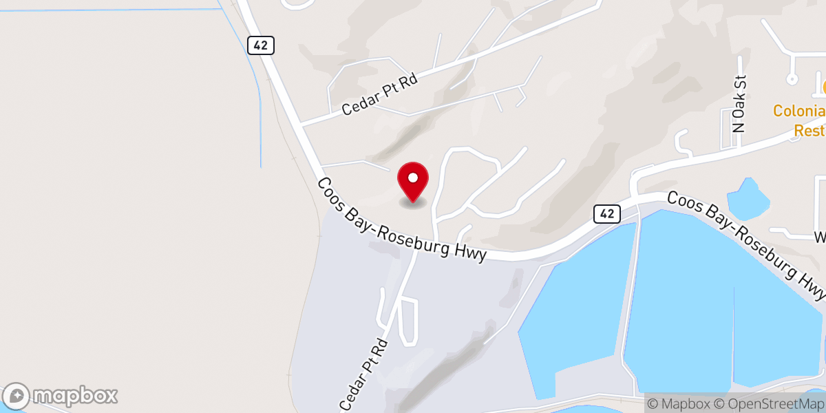 Map showing location of Coquille Seventh-day Adventist Church