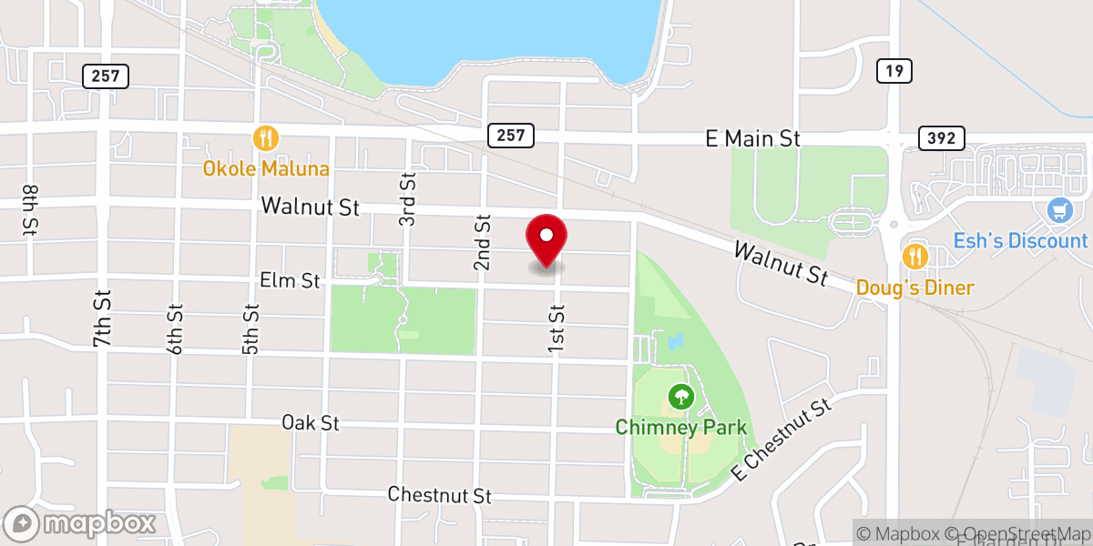 Map showing location of Windsor Church of Christ