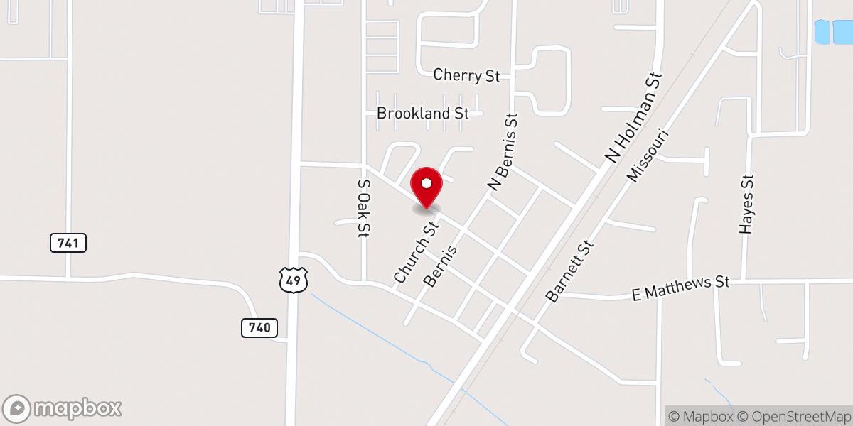 Map showing location of Brookland United Methodist Church