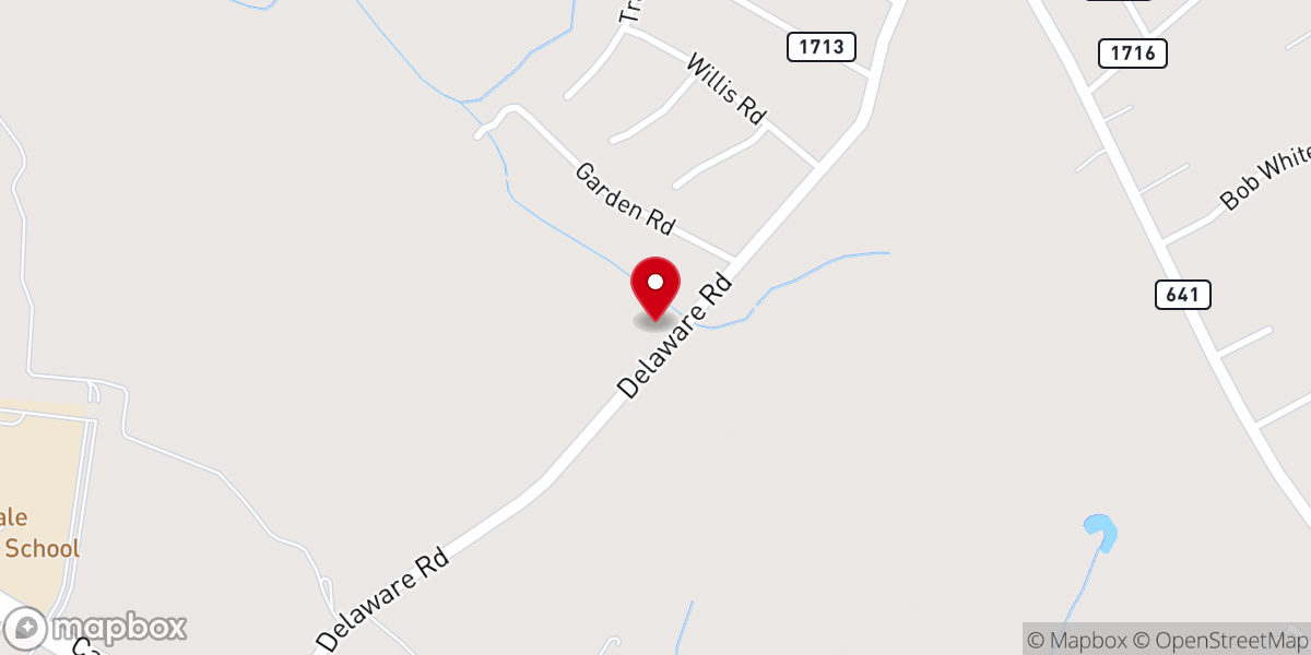 Map showing location of Pleasant Shade Baptist Church