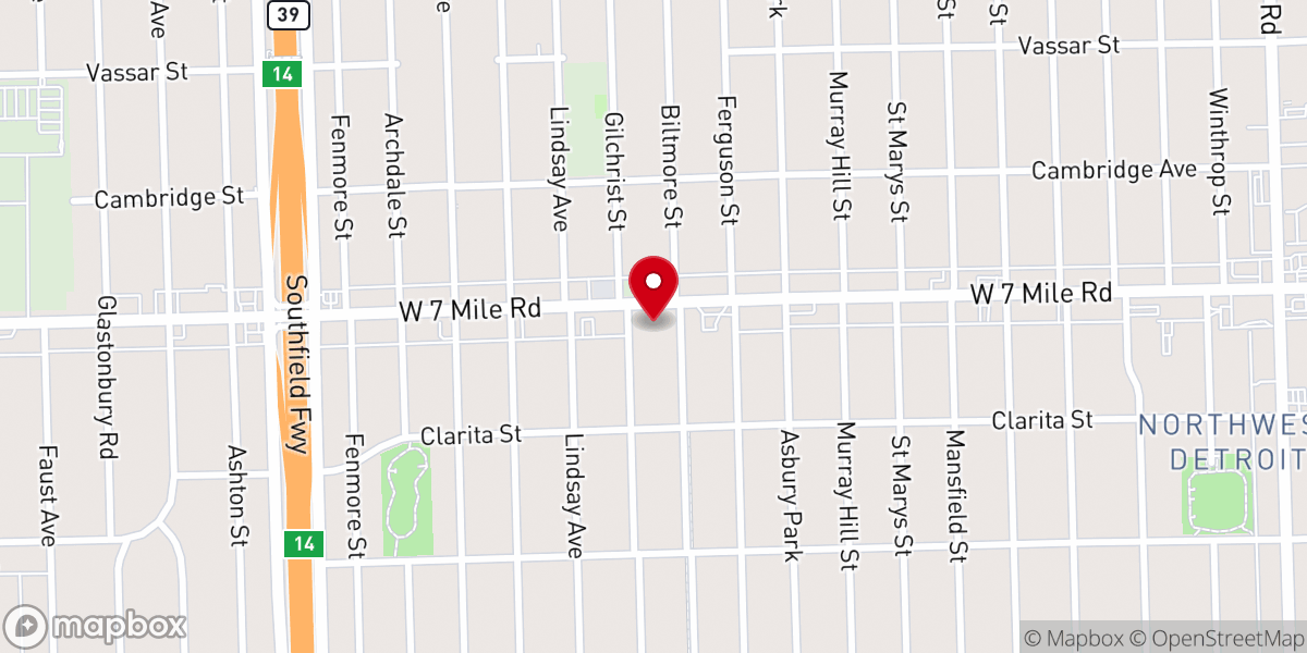 Map showing location of First Baptist Institutional Church