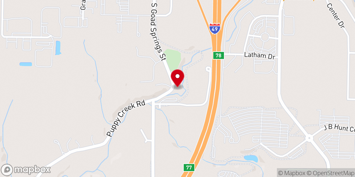 Map showing location of Cornerstone Baptist Church