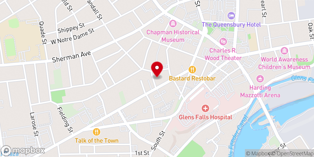 Map showing location of The Salvation Army of Glens Falls
