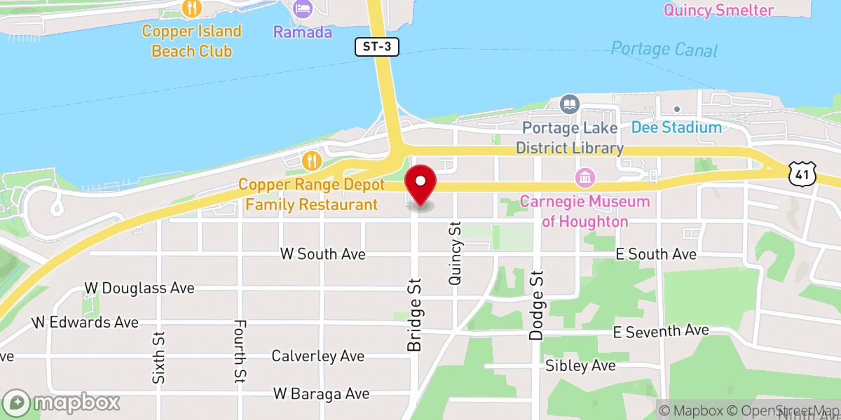 Map showing location of Houghton Seventh-day Adventist Church