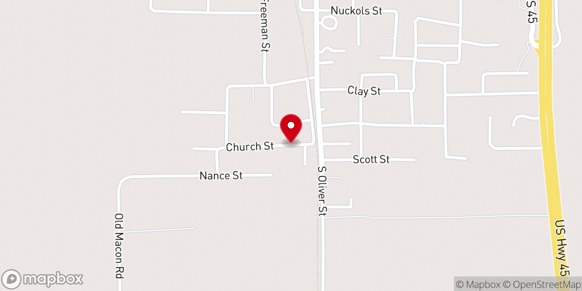Map showing location of wesley methodist church
