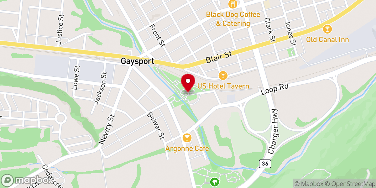 Map showing location of Canal Basin Park