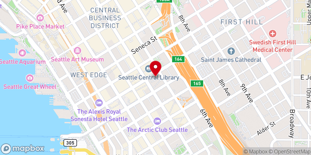 Map showing location of Seattle 2030 District