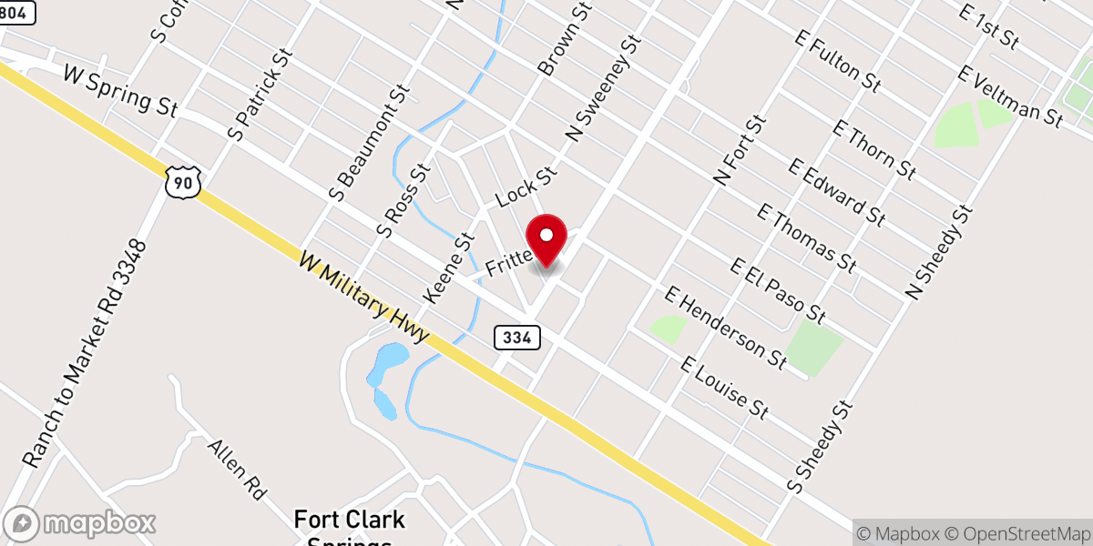 Map showing location of Las Moras Masonic Lodge #444