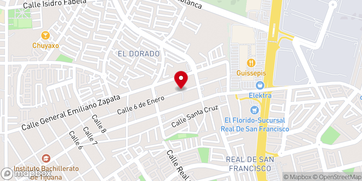 Map showing location of Parroquia Santo Niño de Atocha