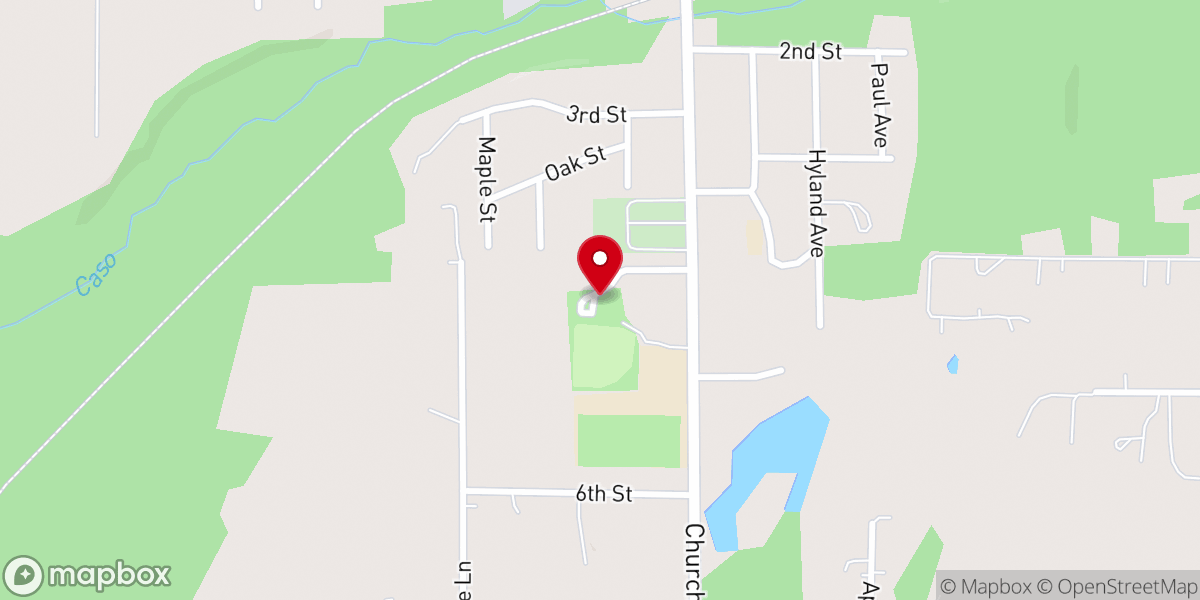Map showing location of Casco Village Park