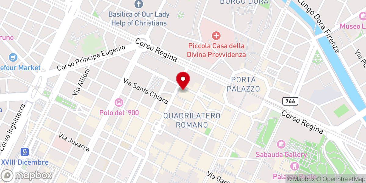 Map showing location of Santuario della Consolata