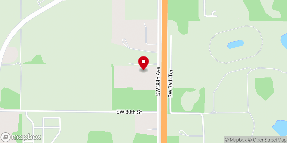 Map showing location of Ocala Korean Baptist Church