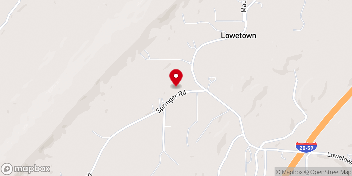 Map showing location of Solid Rock Baptist Church
