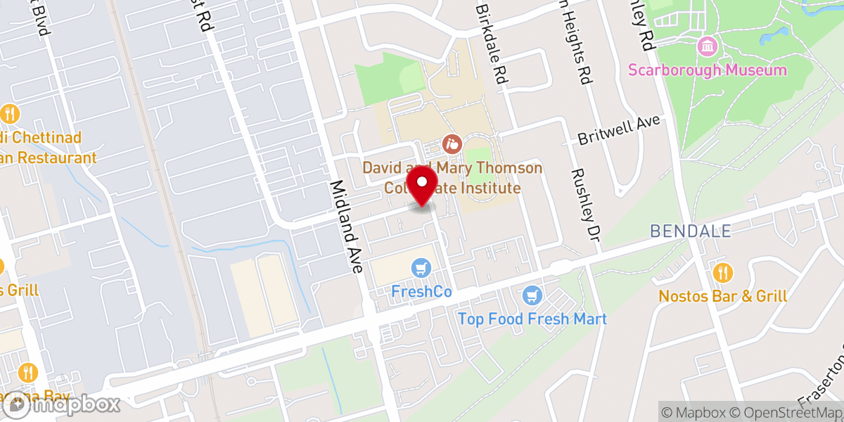 Map showing location of Midland Park Baptist Church