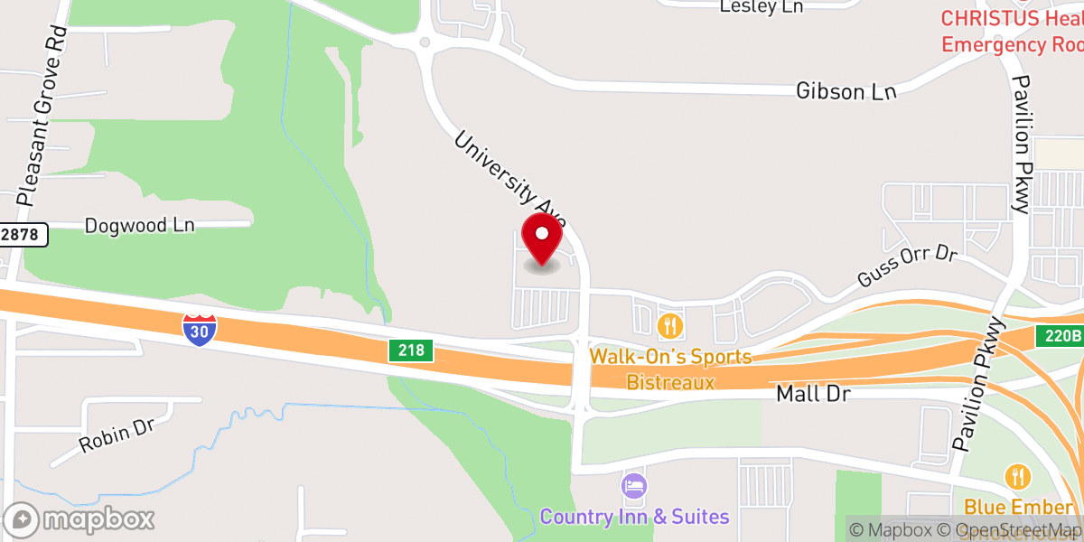 Map showing location of COTR Texarkana