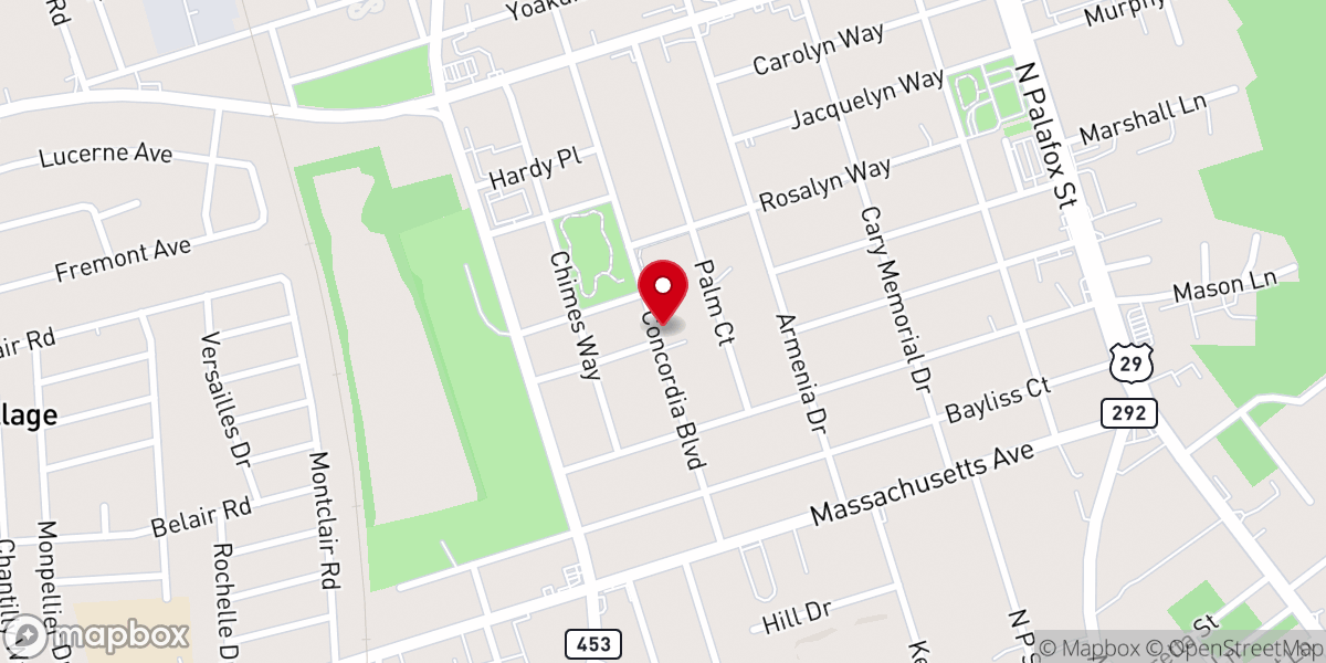 Map showing location of First Free Will Baptist Church