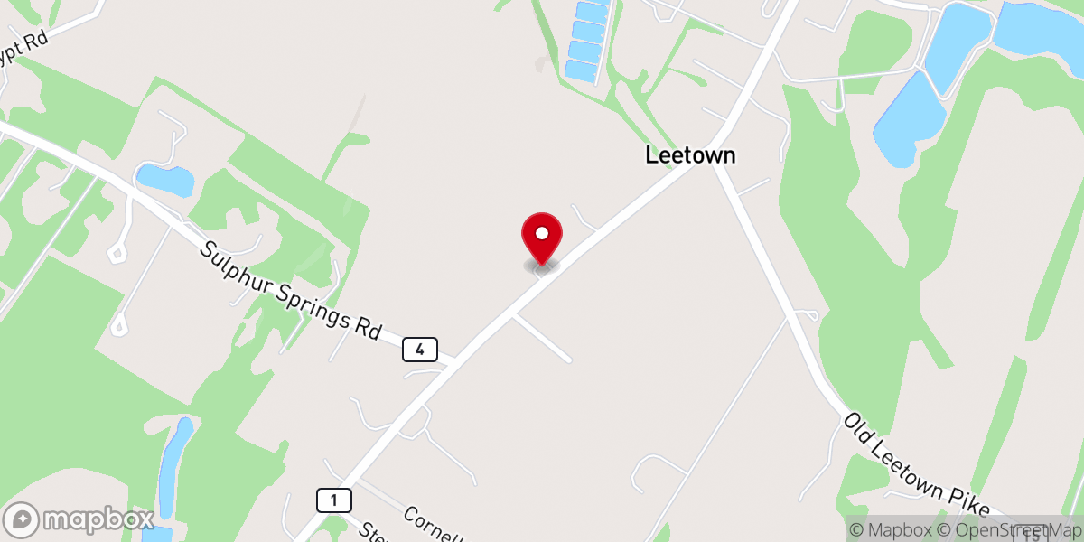 Map showing location of Leetown United Methodist Church