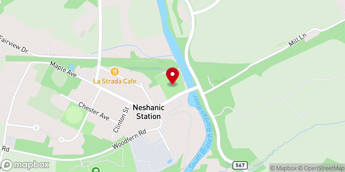 Map showing location of Neshanic Flea Market