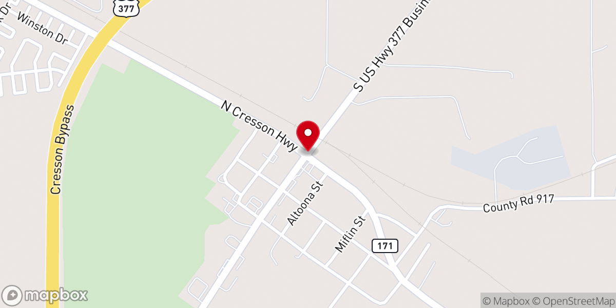 Map showing location of Cresson