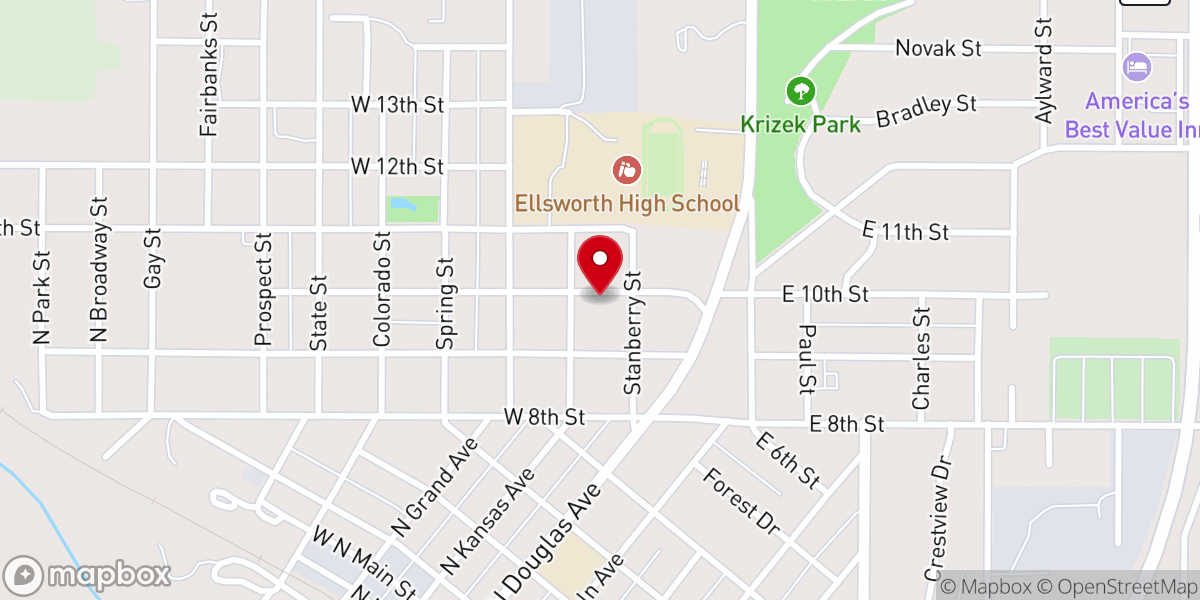 Map showing location of St. Bernard Catholic Parish Hall