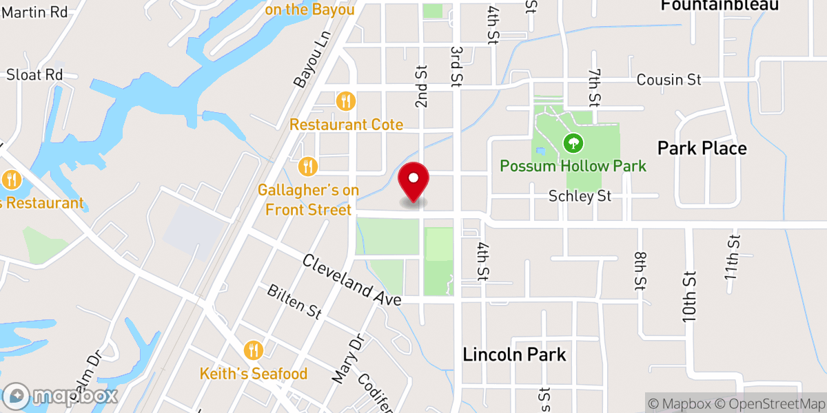 Map showing location of Mt Olive Ame Church
