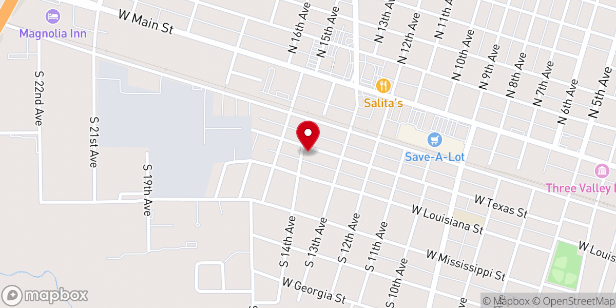 Map showing location of First Pentecostal Church