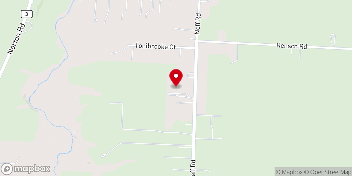 Map showing location of New Life Baptist Church