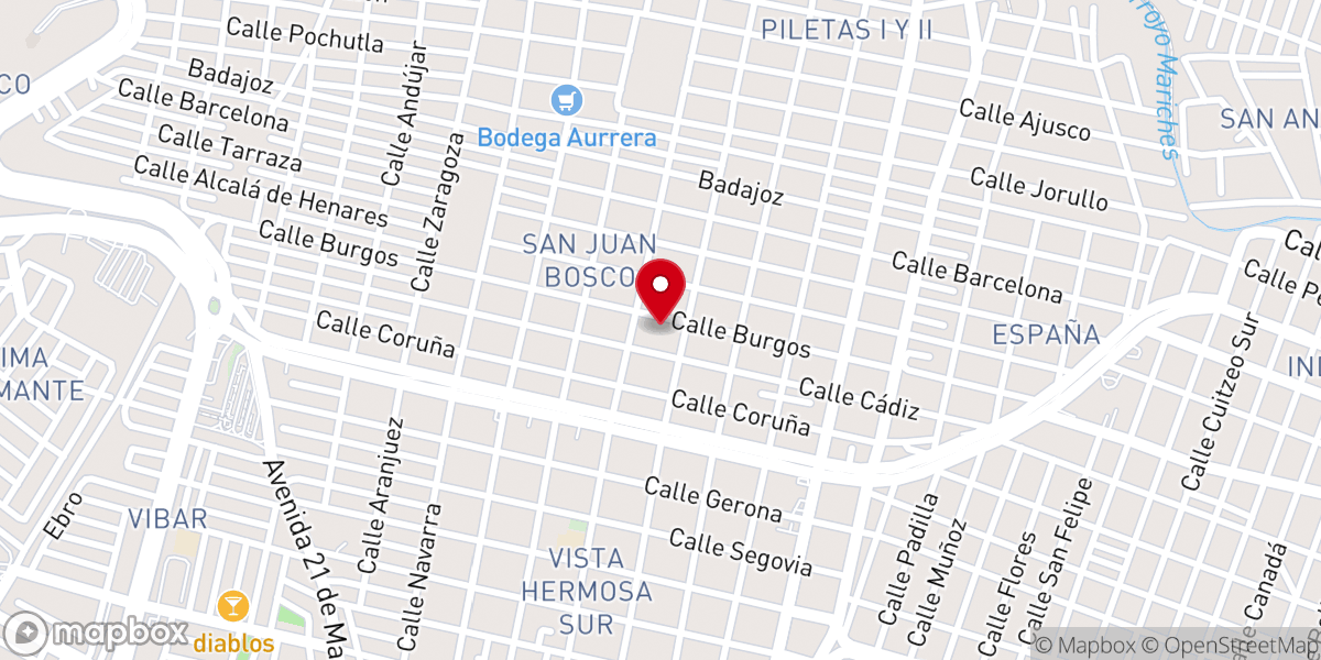 Map showing location of Parroquia de San Juan Bosco Santuario