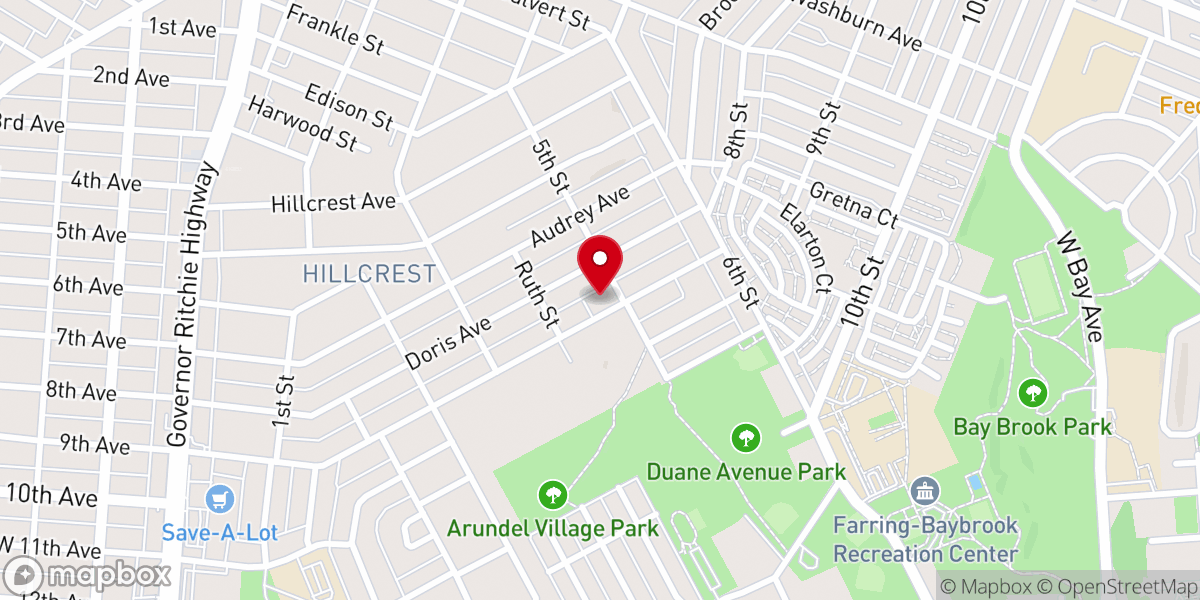 Map showing location of Bethany Baptist Church