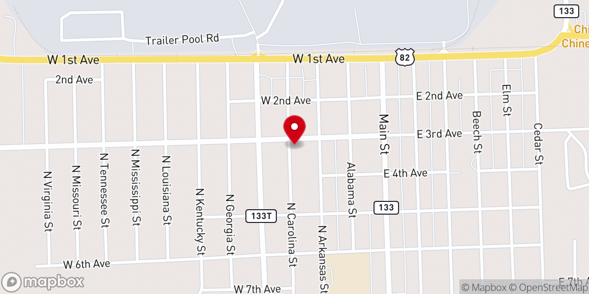 Map showing location of Gates Chapel African Methodist Episcopal Church