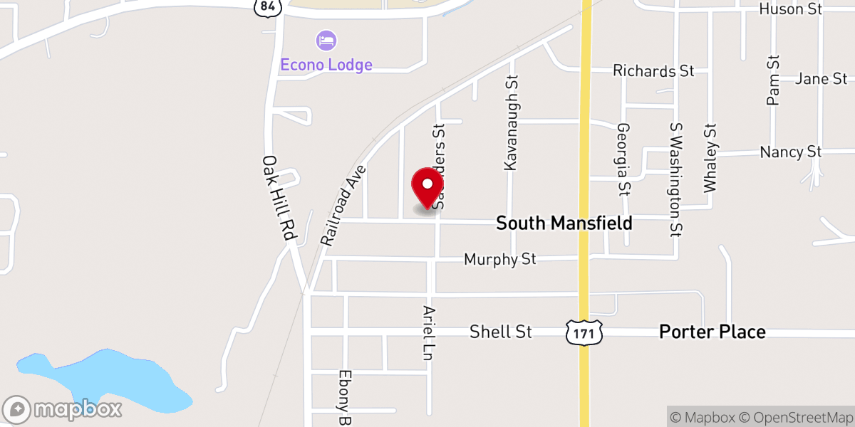 Map showing location of Mansfield United Pentecostal Church