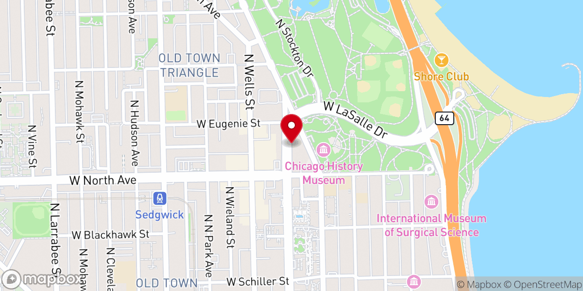 Map showing location of The Moody Church