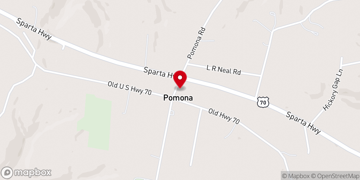 Map showing location of Pomona Methodist Church
