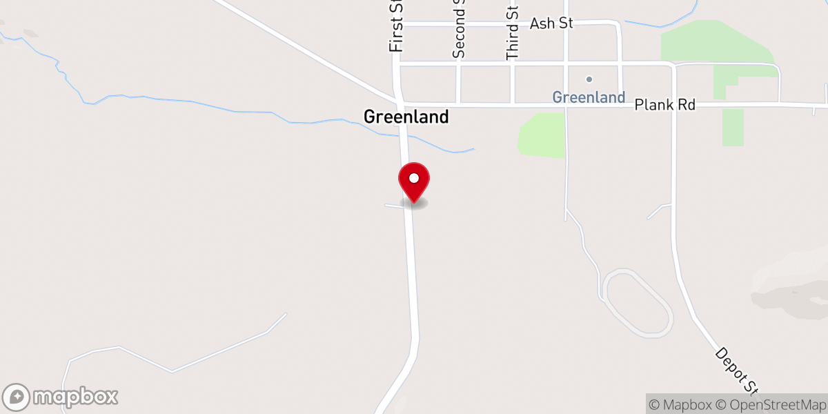 Map showing location of Greenland United Methodist Church