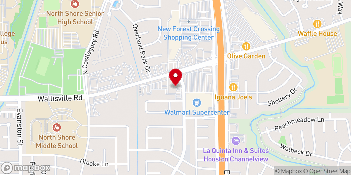Map showing location of Woodforest Presbyterian Church
